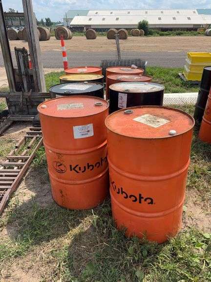 (8) 55 gallon metal drums, row:6 image