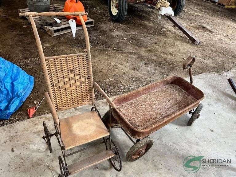 Primitive Doll Stroller and Radial Flyer Wagon image