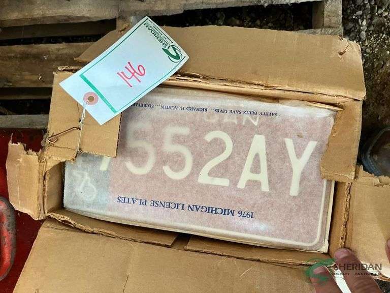 Case of Michigan Bicentennial 1976 License Plates - new image