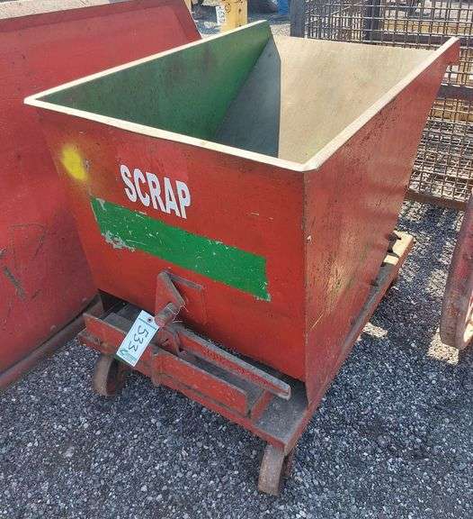 Forklift Tip Dumpster Hopper on Wheels image