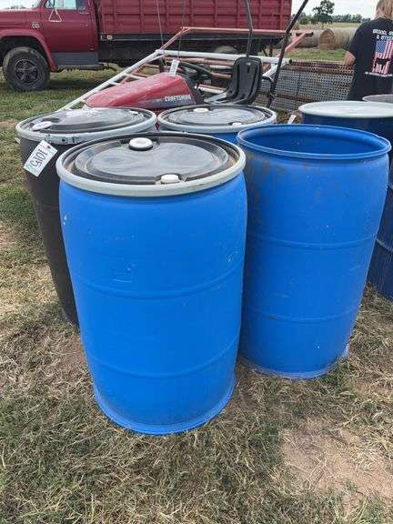 (4) Plastic barrels, row:10 image