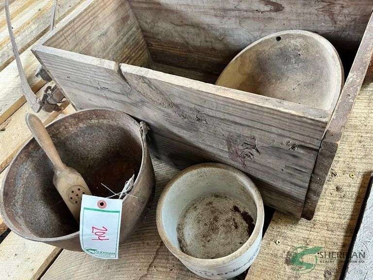 Wooden box and Primitive kitchen items image