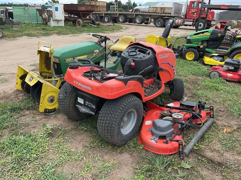 John Deere 180 with snow thrower & Simplicity broad mower, row:9 image