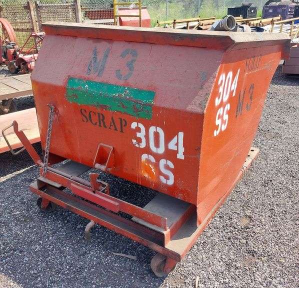 Forklift Tip Dumpster Hopper on Wheels image