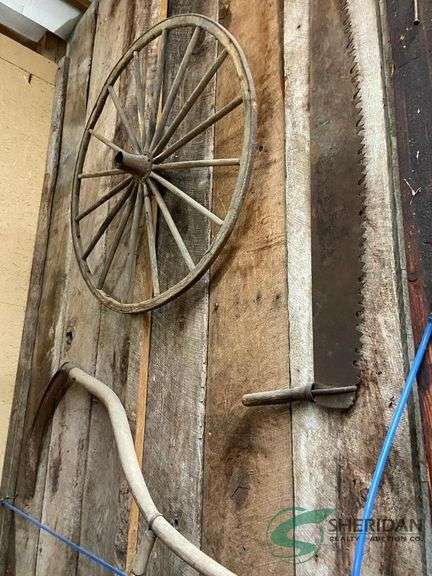 Vintage collectibles on wall image