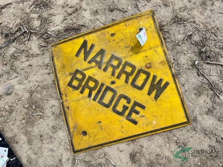 Vintage Metal "Narrow Bridge" sign image
