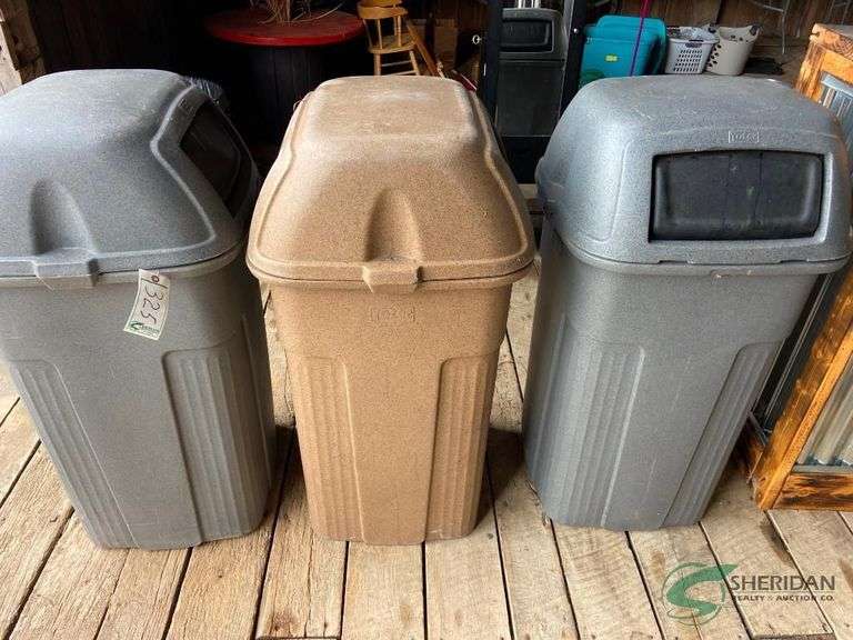 (3) Trash cans image
