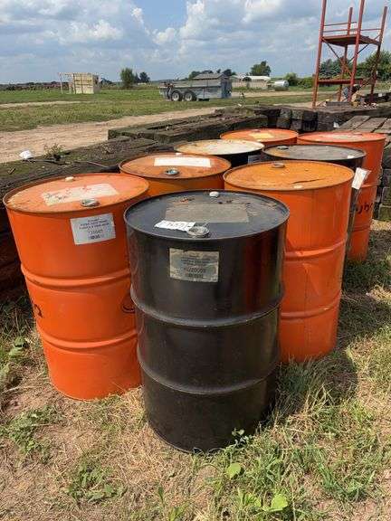 (8) 55 gallon metal drums, row:6 image