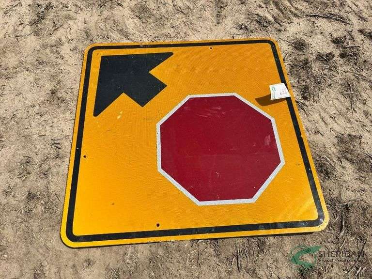 Metal "Stop Ahead" Sign image