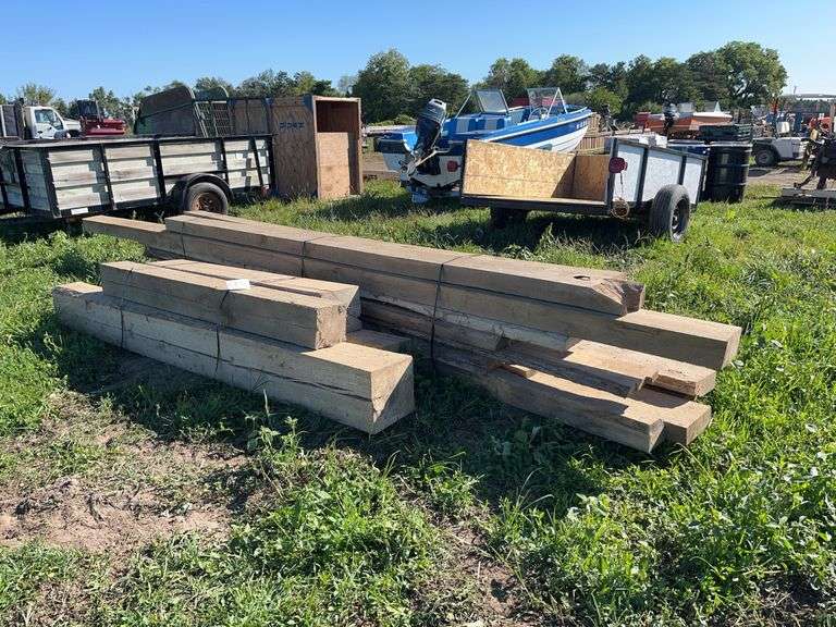 (2) bundles of timber posts & live edge slabs- hardwood, row:10 image