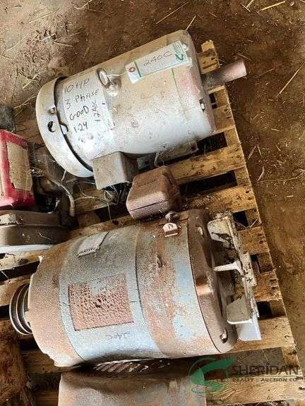 Pair of 10hp electric motors, 3 phase image