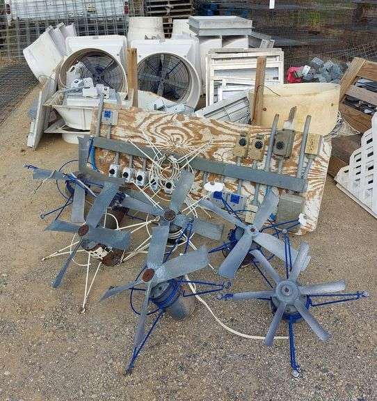 (14) Complete Aerotech Fans w/ Control Panels, Guards, Motors, & Shutters image