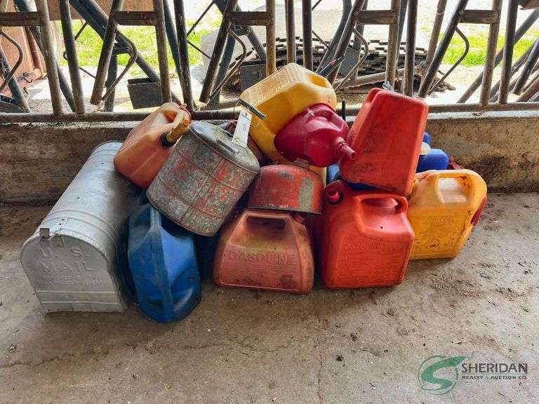Large Metal Mailbox and Fuel Cans image