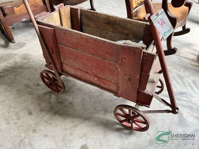 Primitive Wooden Child's wagon image