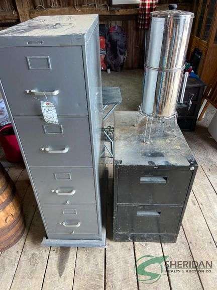 2 File cabinets and a coffee dispenser image