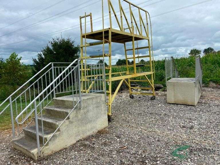 Large scaffolding and steps used as a Bow shooting platform image