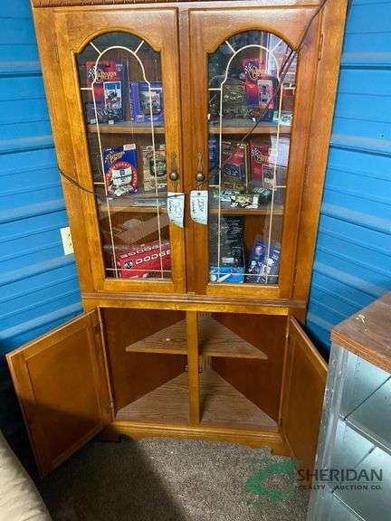 Corner China cabinet with light image