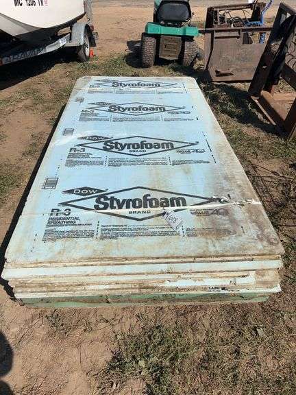 (12) sheets of R3 styrofoam 4' x 8'x 1/2" thick and (6) sheets Celotex foam isnulation 4 x 8 x 1/2" thick, row:6 image
