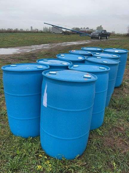 (10) solid top plastic food grade barrels, row:9 image