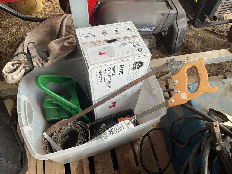 Mailbox, allen wrench, multimeter, & saw, bldg:locked image