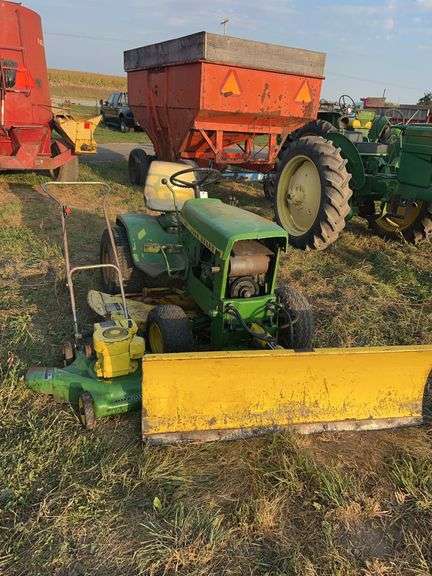 John Deere 140 hydro tractor & John Deere push mower, M, row:2 image