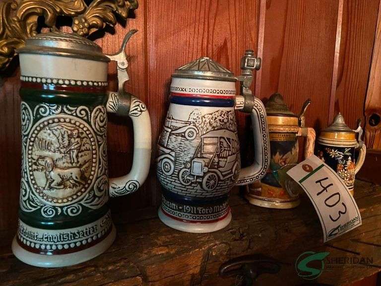 (4) Beer steins image
