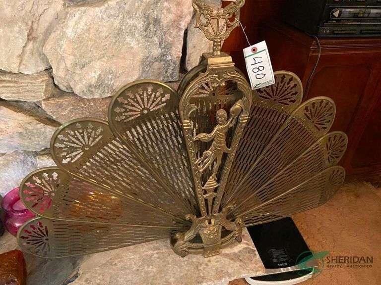 Vintage fireplace screen image