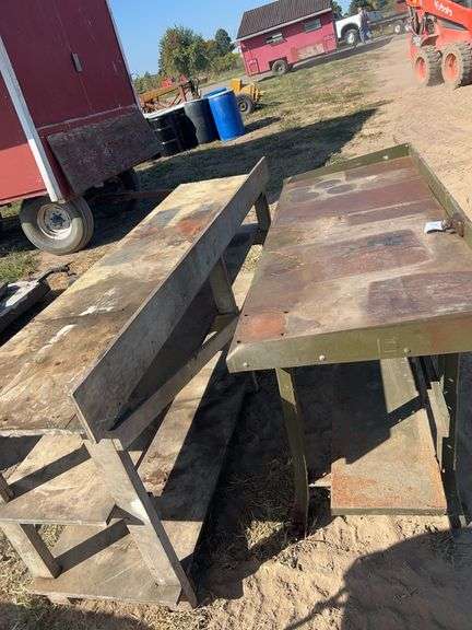 8' Wooden work bench & 8' steel work bench, row:6 image