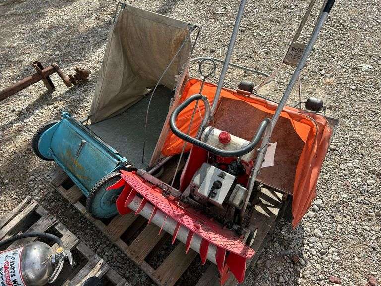 Snow Thrower, Lawn Sweeper, & Reel Mower w/ Catcher image