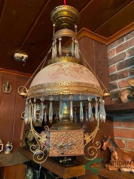 Vintage hanging oil lamp image