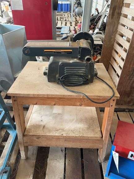 Craftsman 6" belt sander on work table, bldg:Green image