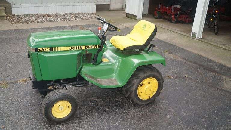 1987 - John Deere 318 Garden Tractor w/ 50" Mower Deck image