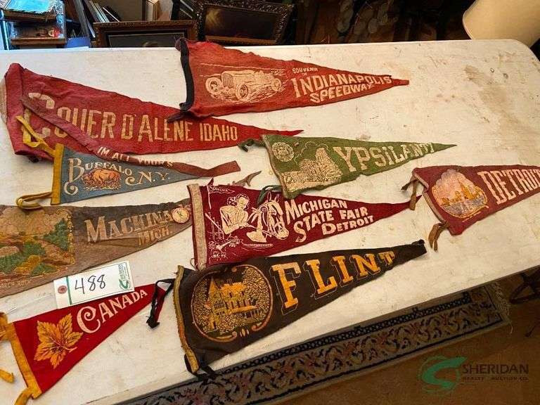 Numerous collectible pennants image