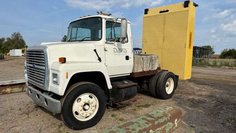 1997 Ford N-Series Truck with Truck Mounted Attenuator (TMA)  with Lindsay Barrier Systems Inc. U-MAD Cartridge (Crash Cushion) image