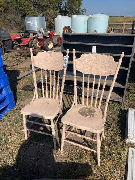 (2) wood chairs, row:5 image