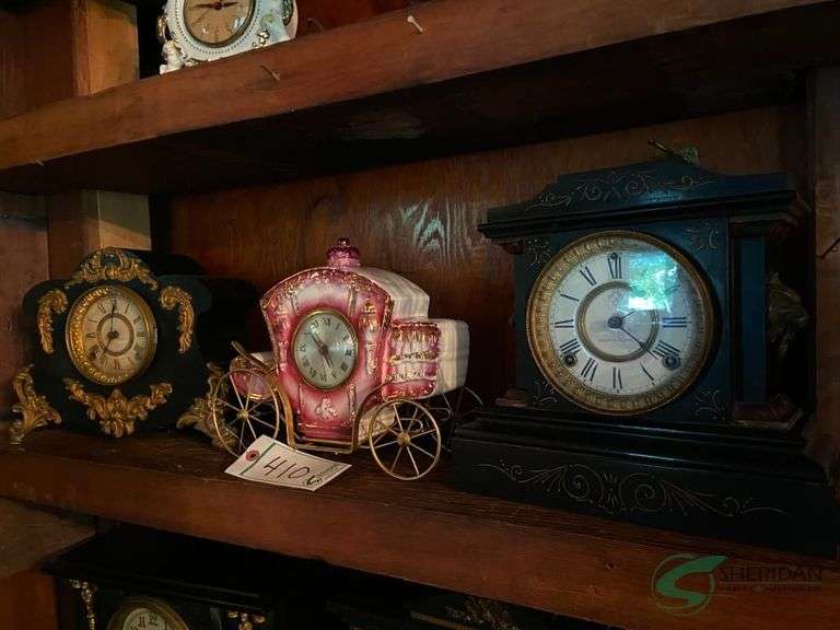 (3) Vintage mantle clocks image