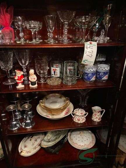Contents of right side of China cabinet image