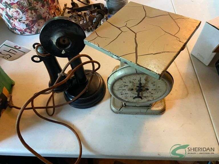 Vintage phone and scale image