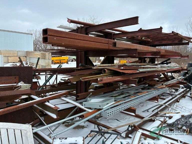 Rack with misc. good and scrap steel image