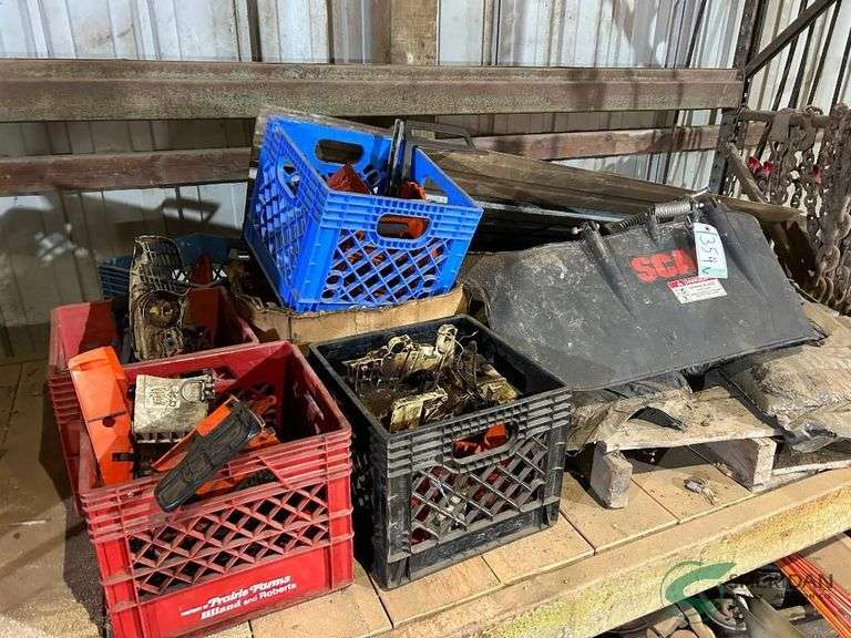 Crates of trimmer and saw parts image