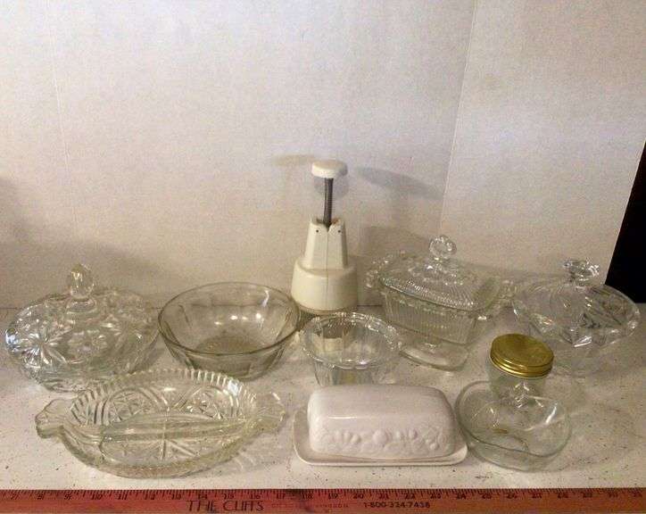 Glass Candy Dishes (one is plastic)