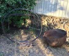 Cast Iron Cauldron and Stand