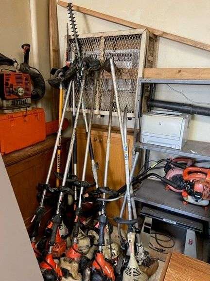 Misc. Lot of Lawn Equipment (Weed Eaters, Blowers, Chainsaw, Hedge Trimmer, Etc.), Working Condition Unknown