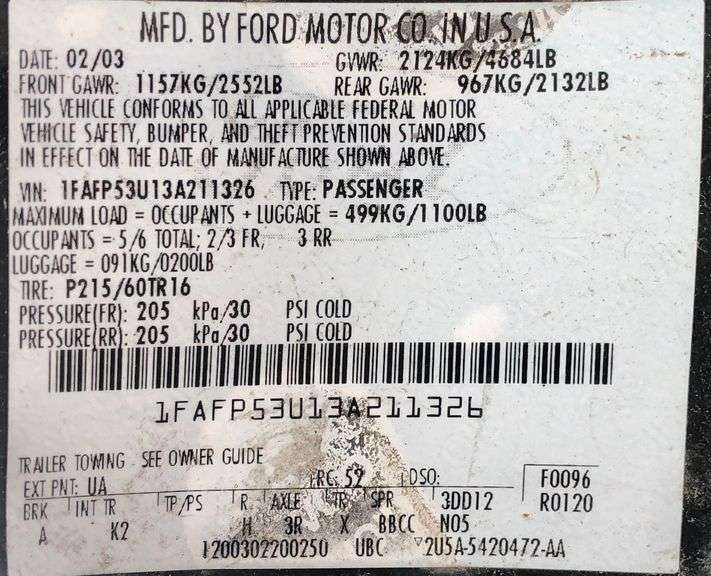 2003 Ford Taurus - good blue title