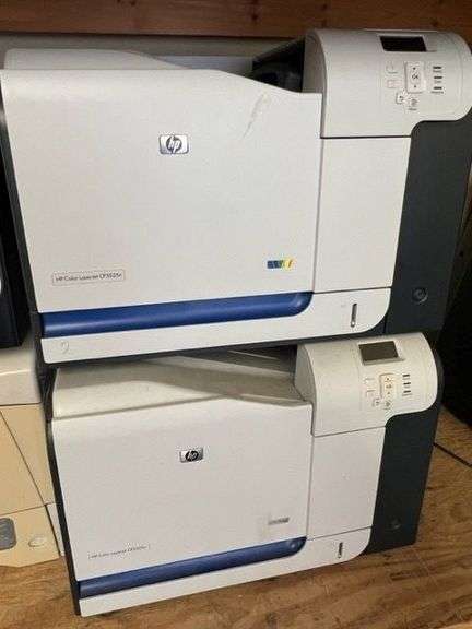 2 HP Color LaserJet CP3525N Printers, Working Condition Unknown