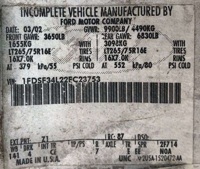 2002 Ford F-350 - stolen, then wrecked * i have the key * storage lien