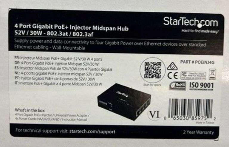 6 Misc. Brand Switches, Box of Vision Tek Graphics 3 Gig 4 Port Hubs, Working Condition Unknown