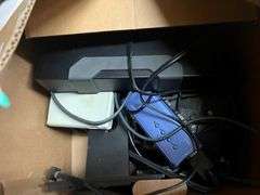 Box of Monitor Stands, Box of Misc. Electronics, Monitors & Stands, Vizio TV Model# MD40F-E1, Working Condition Unknown