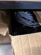 Box of Keyboards, Box of Misc. Cables, 2 20” Monitors, Cord & Stands, Metal & Plastic Desk Trays, Misc. Toner Cartridges, 2 Coffee Pots, Box of Cables For Computers, Briefcase W/Lock, Box of Misc. Office Supplies, Frame For Filing Cabinet, Screen Protectors, Working Condition Unknown