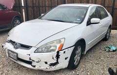2005 Honda Accord - wrecked in front end * i have the key * motor still runs and sounds good * leather interior * good blue title